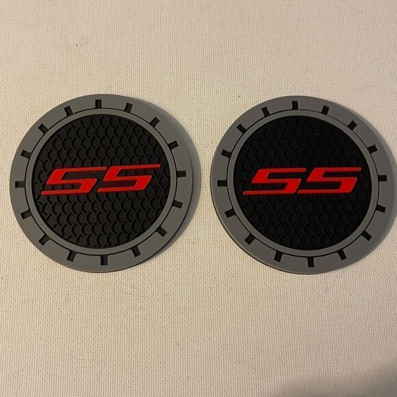 SS logo cup Coasters in black and gray Set of 2 NWT - Picture 4 of 7